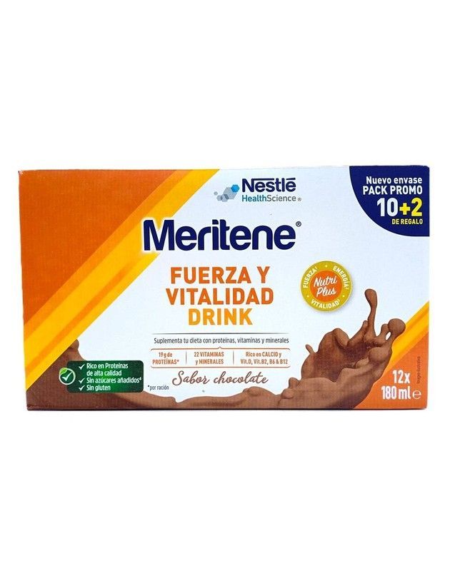 Meritene Fuerza y vitalidad Drink chocolate 12x180ml