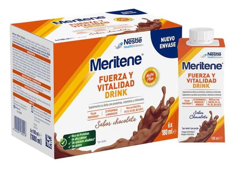 Meritene Fuerza Y Vitalidad Drink Pack Chocolate 6 x 180 ml