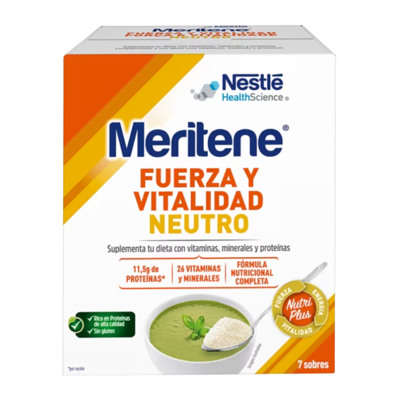 Meritene Fuerza y Vitalidad Neutro Sobres sin Sabor con Proteína y Vitaminas 7 ud.