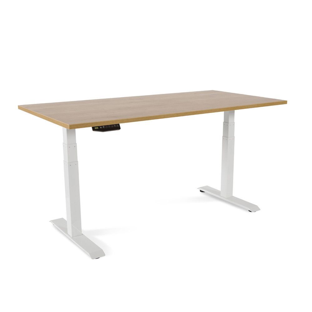 Mesa 160 cm Regulable En Altura Electricamente Con 3 Telescopicos Roble