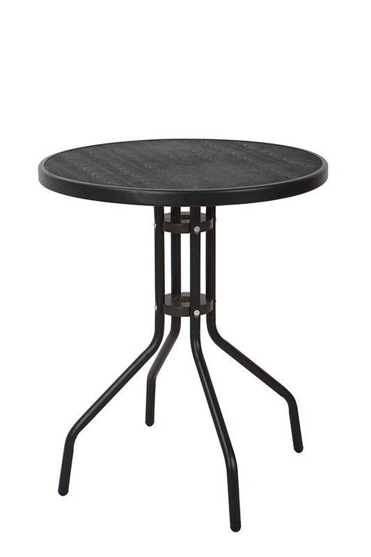 Mesa acero redonda negra ZEUS