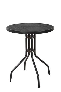 Mesa acero redonda negra ZEUS