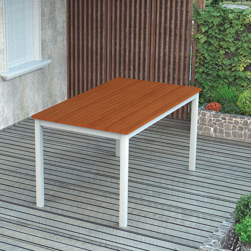 Mesa Aluminio/Madera 140X80Xh75 Cm