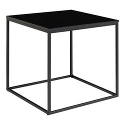 Mesa auxiliar cuadrada de madera y acero en negro, 45 x 45 x 45 cm | Vita