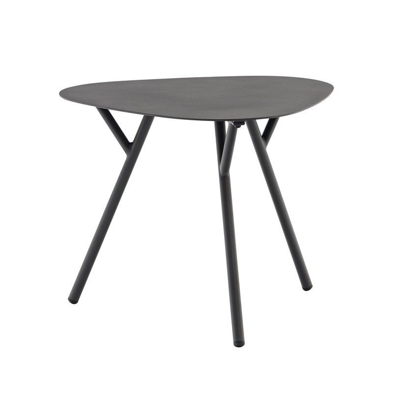 Mesa auxiliar de jardín de aluminio en antracita, 60 x 60 x 45 cm | Galt