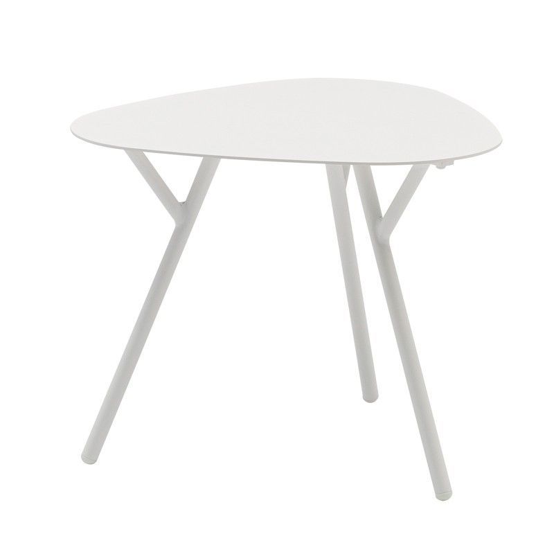 Mesa auxiliar de jardín de aluminio en blanco, 60 x 60 x 45 cm | Galt