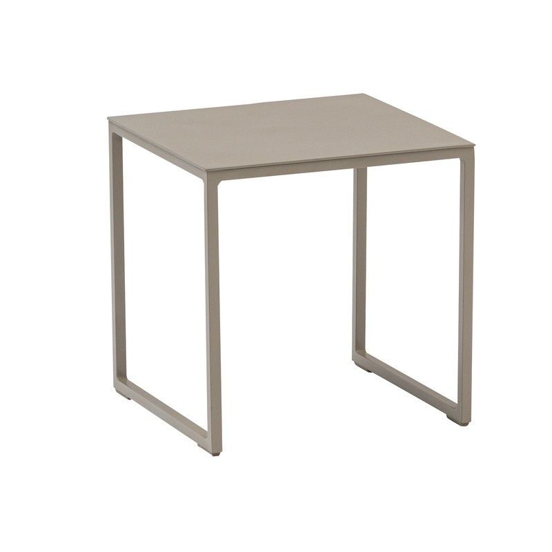 Mesa auxiliar de jardín de aluminio en topo, 34,5 x 34,5 x 35 cm | Davis
