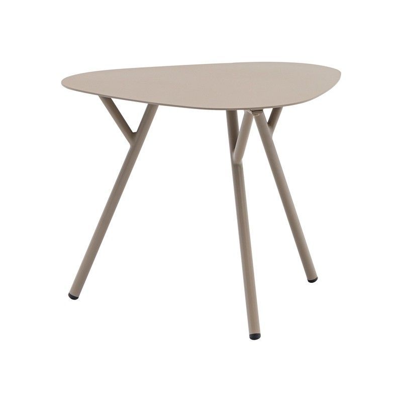 Mesa auxiliar de jardín de aluminio en topo, 60 x 60 x 45 cm | Galt