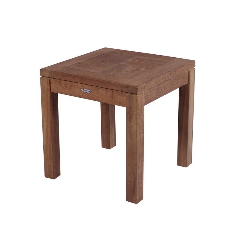 Mesa auxiliar de jardín de madera de teca en natural, 45 x 45 x 45 cm | Danao