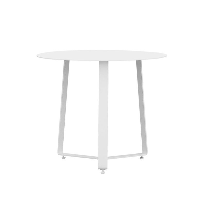 Mesa auxiliar de jardín grande de aluminio en blanco, 60 x 60 x 55 cm | Bangor