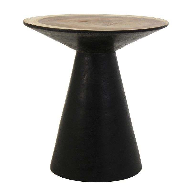 Mesa Auxiliar de Madera Suar Arusa Negro/Madera, Ø50x48cm