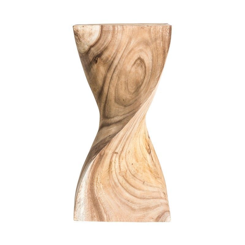 Mesa Auxiliar Yendi de madera tropical en natural, 30 x 30 x 62 cm