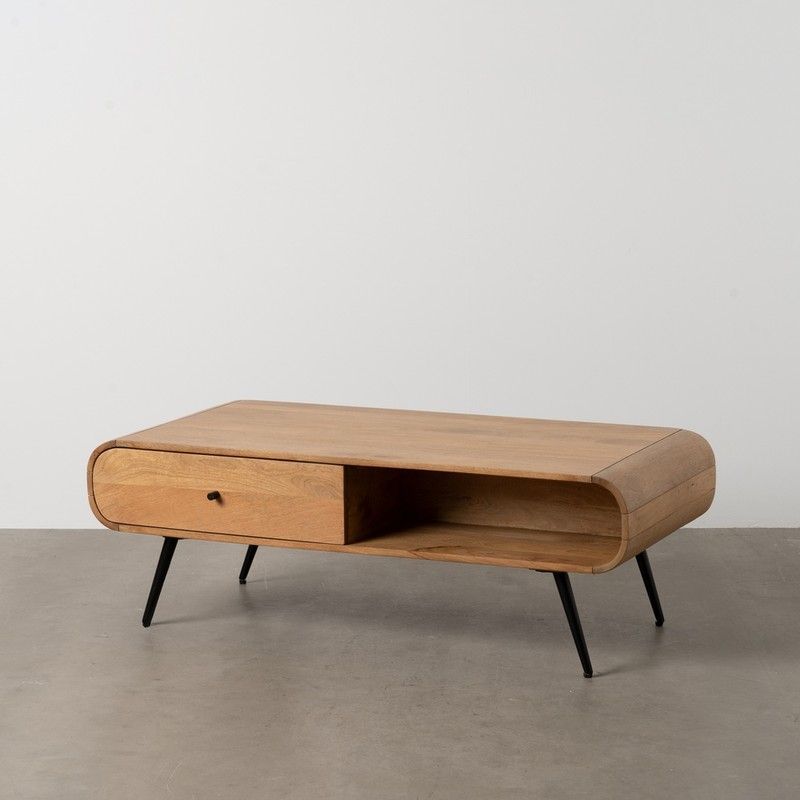 Mesa Centro Natural Madera De Mango 120 X 60 X 40 Cm