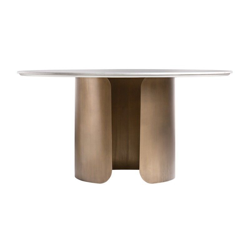 Mesa Comedor Vimperk de piedra sinterizada en natural, 150 x 150 x 75 cm