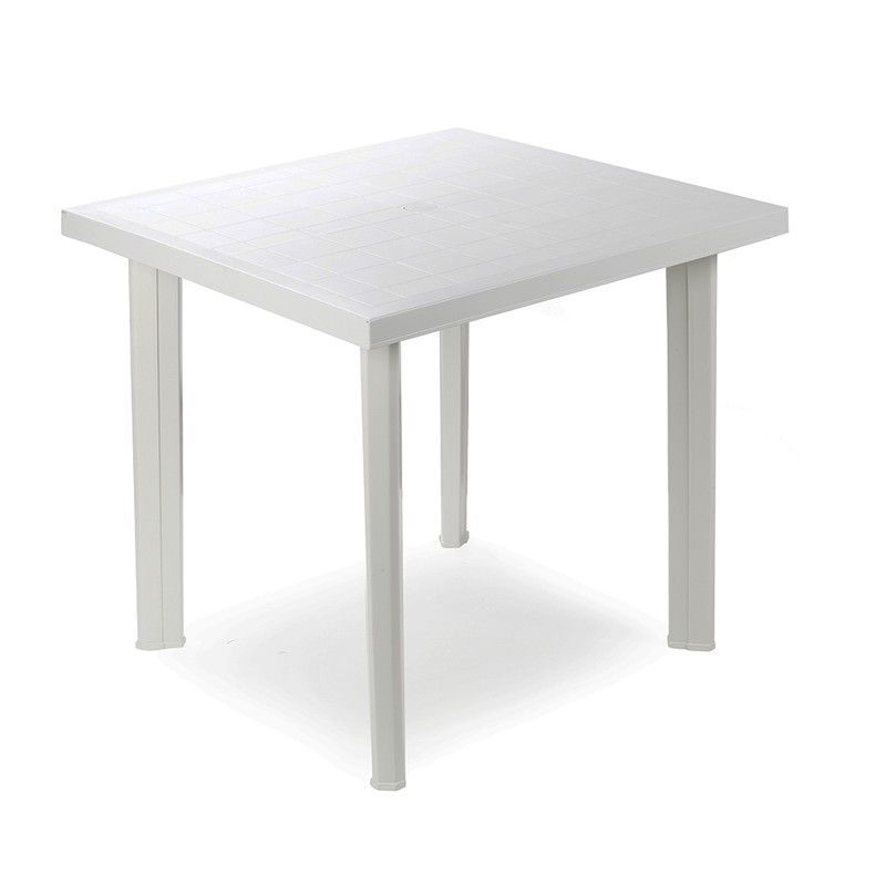 Mesa cuadrada color blanco 80x75x72cm ipae progarden
