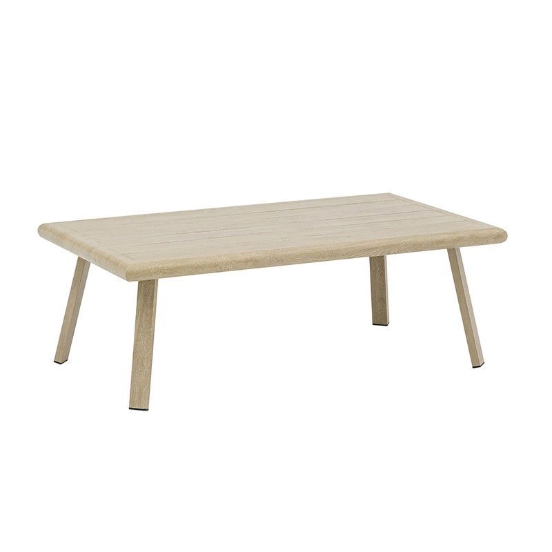 Mesa de centro de exterior de aluminio en natural, 120 x 68,5 x 42 cm | Harmony