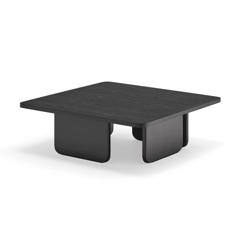 Mesa de centro de madera en negro, 100 x 100 x 35 cm | Arq