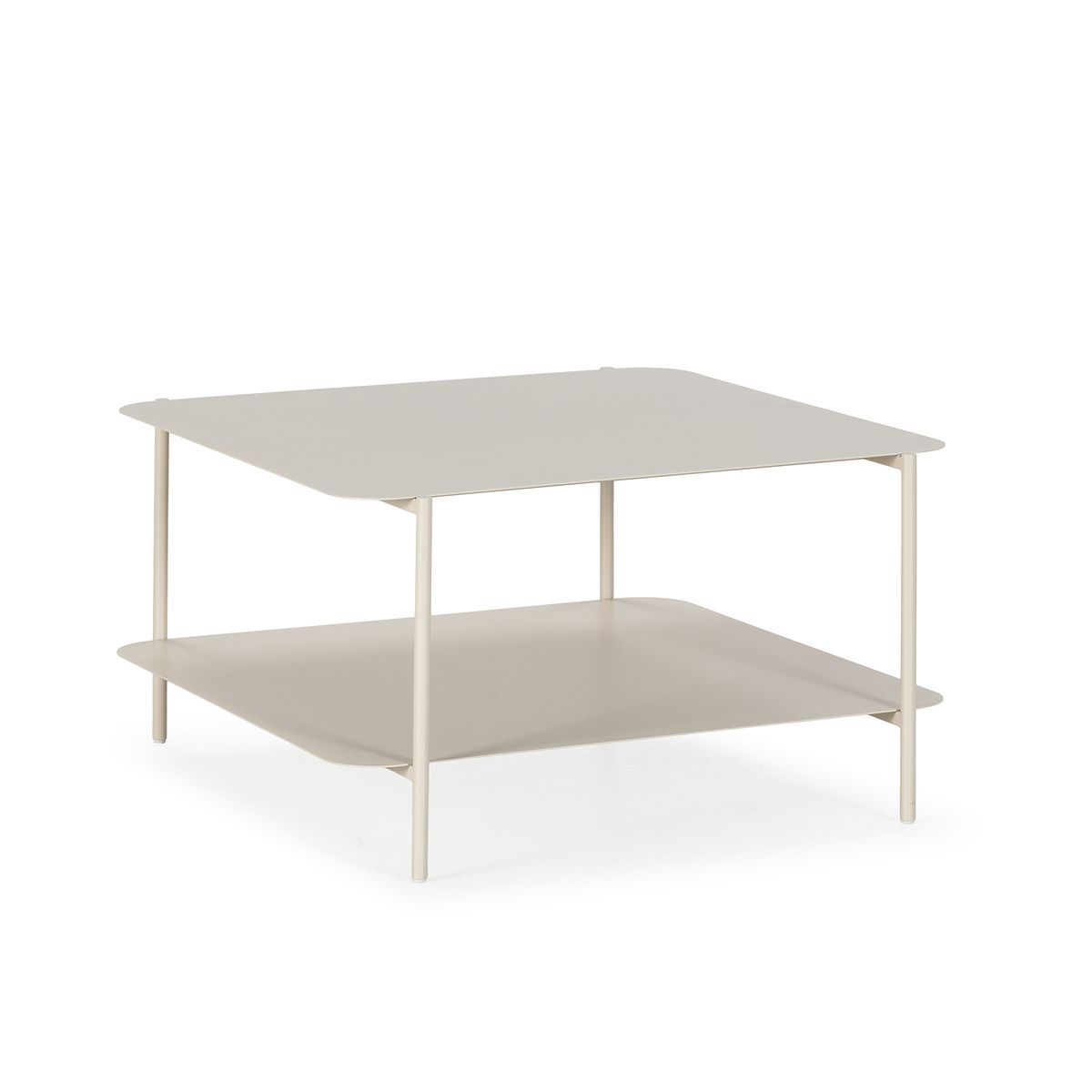 Mesa de centro de metal en beige, 73,4 x 70 x 40 cm | Beatrix