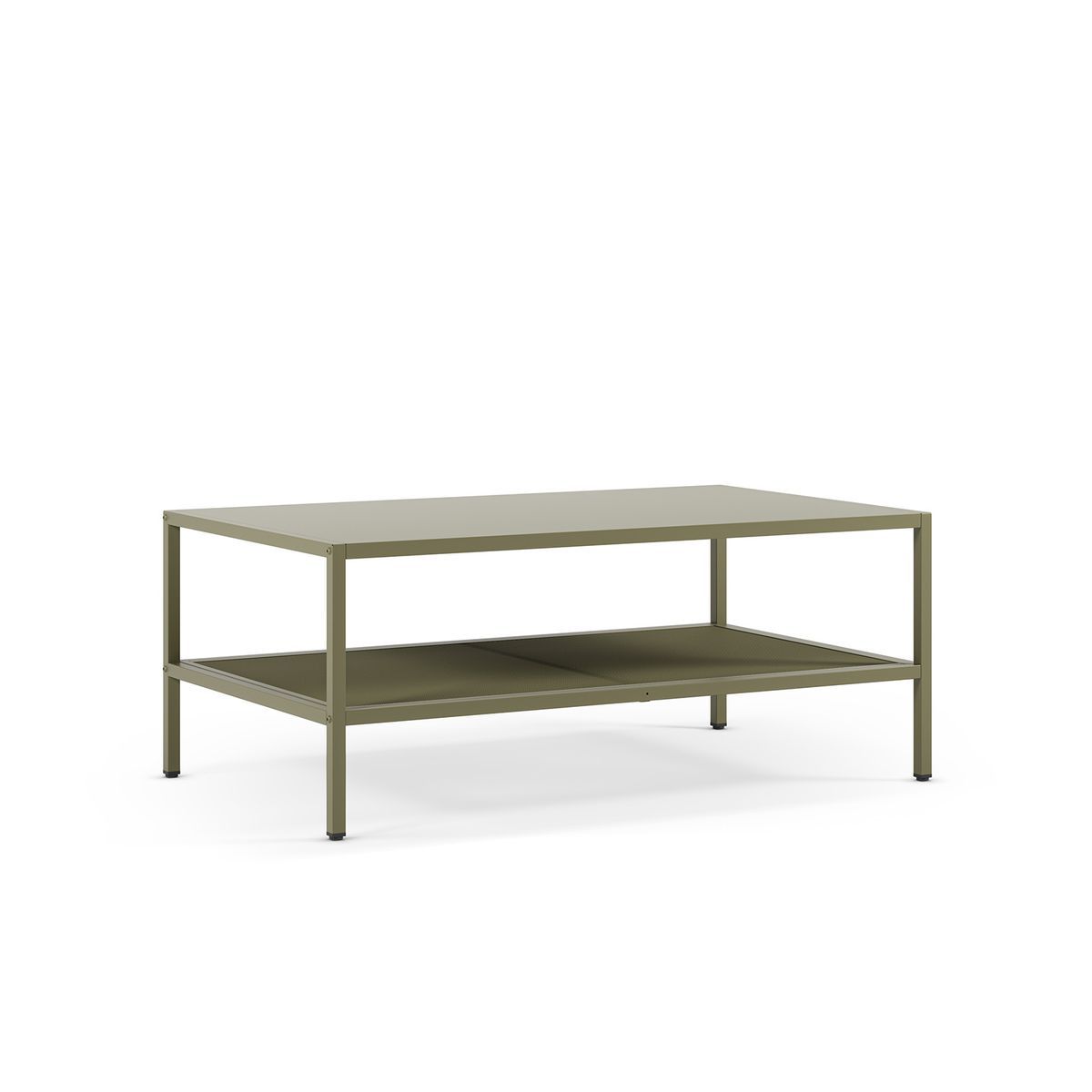 Mesa de centro  de metal en verde, 100 x 60 x 40 cm | Fayna