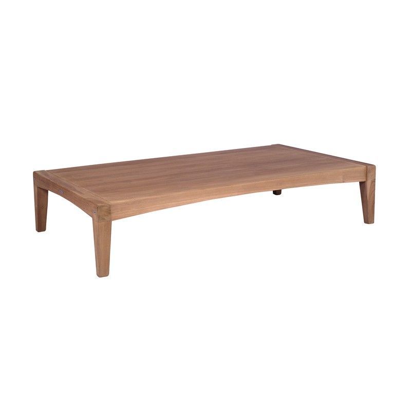 Mesa de centro para exterior de madera de teca en miel, 150 x 80 x 31 cm | Roxas