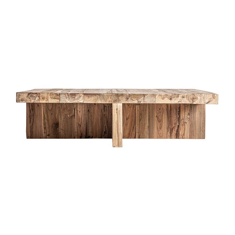 Mesa De Centro Pure de madera de teka reciclada en natural, 100 x 100 x 26 cm