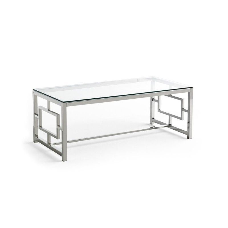 Mesa de Centro Rectangular Cristal y Acero Inoxidable Steels