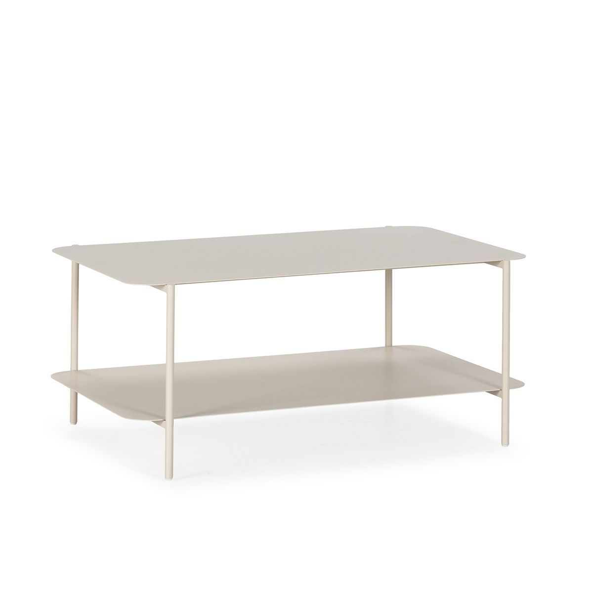 Mesa de centro rectangular de metal en beige, 90 x 58,4 x 40 cm | Beatrix