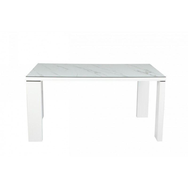 Mesa de Centro ROYAL Lacada en blanco y con cristal cerámico 150 x 90cm