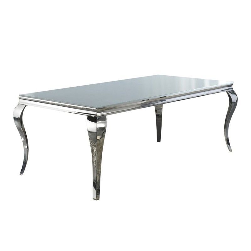 Mesa de Comedor Barroque Plateada, 208x108x76cm