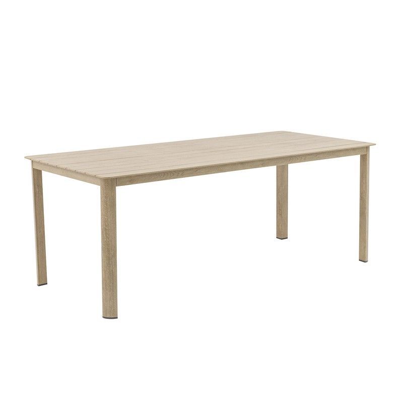 Mesa de comedor de exterior de aluminio en natural, 200 x 88 x 75 cm | Harmony