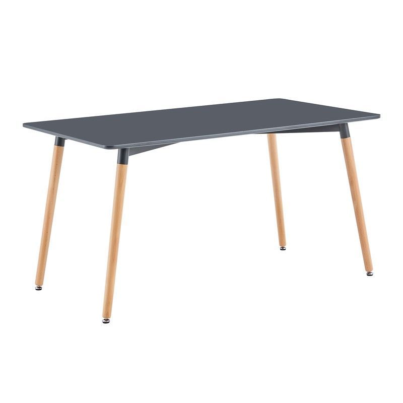 Mesa de comedor de madera  en gris oscuro y natural, 140 x 80 x 74,5 cm | Nordika