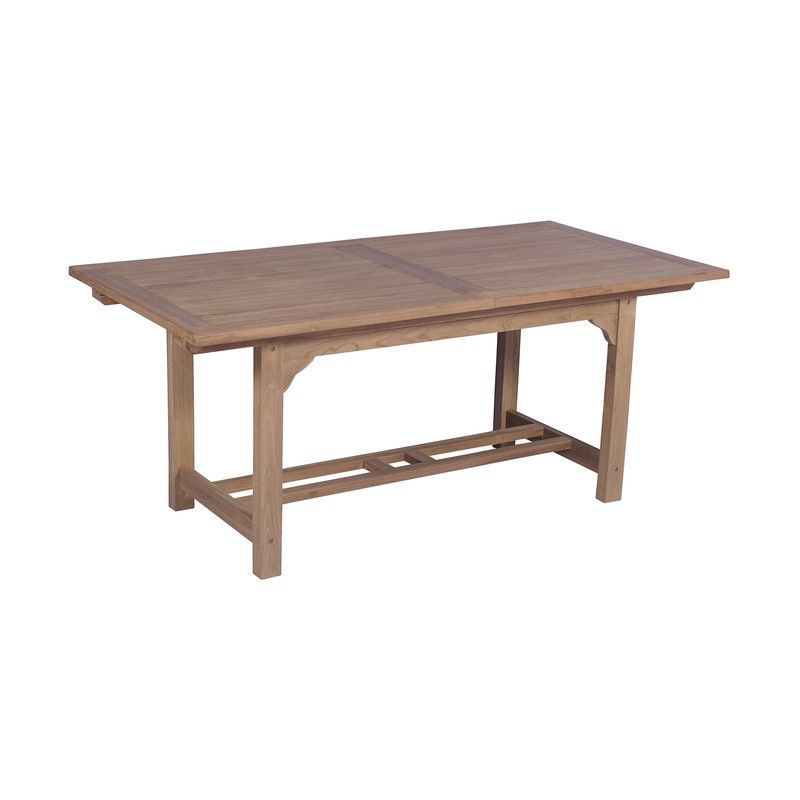 Mesa de comedor extensible de jardín de madera de teca en miel, 180 x 100 x 76 cm | Mati