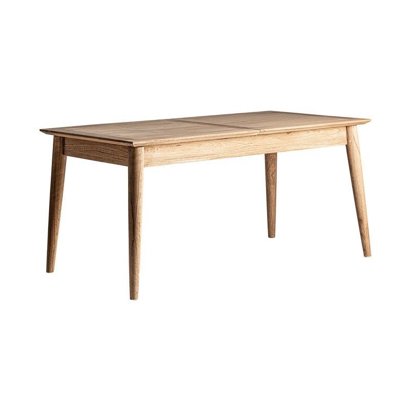 Mesa de comedor extensible de madera de mindi en natural, 160 x 80 x 76 cm | Nyry