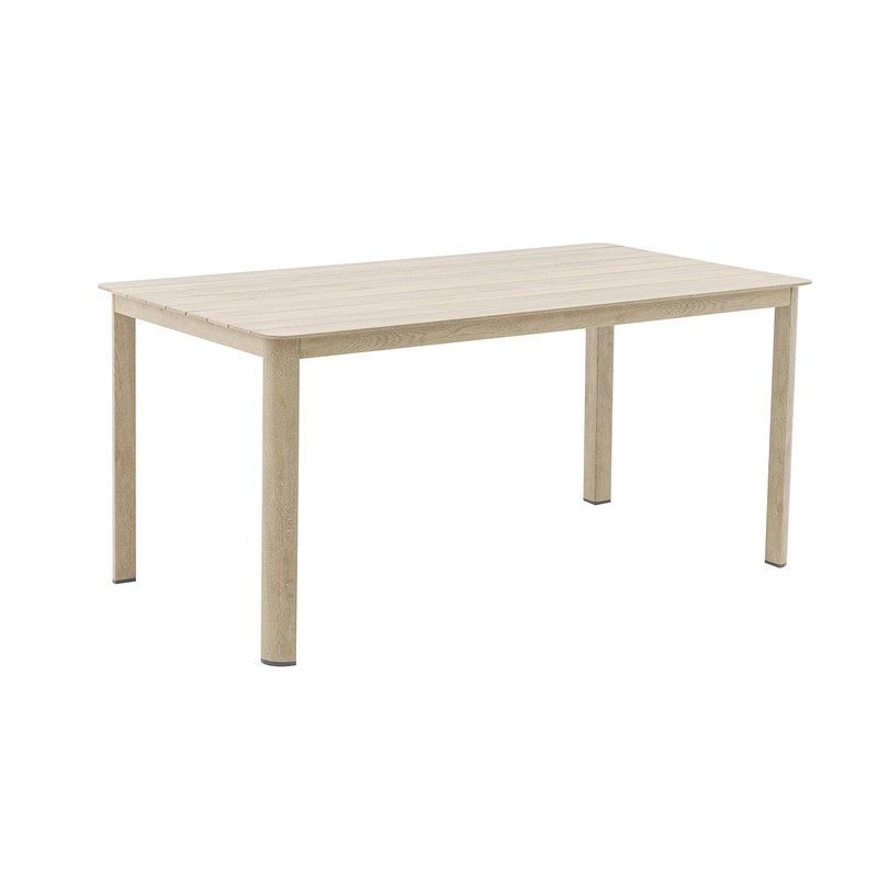Mesa de comedor exterior de aluminio en natural, 160 x 88 x 75 cm | Harmony