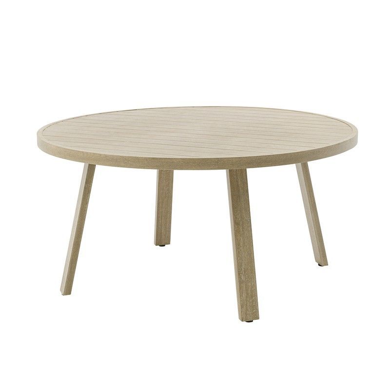 Mesa de comedor exterior redonda de aluminio en natural, 150 x 150 x 75 cm | Harmony