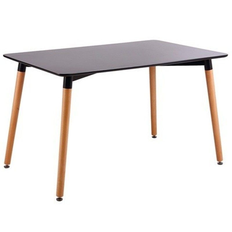 Mesa de Comedor  Madera de Haya Negra 120x80x73 cm