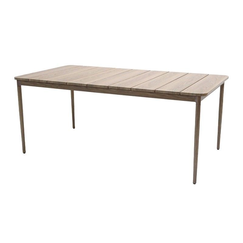 Mesa de comedor rectangular de exterior de aluminio en natural, 183 x 96 x 72 cm | Sunset