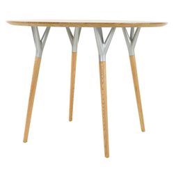 Mesa de comedor redonda de madera de haya y metal, Ø100 x 75 cm | Crijuan