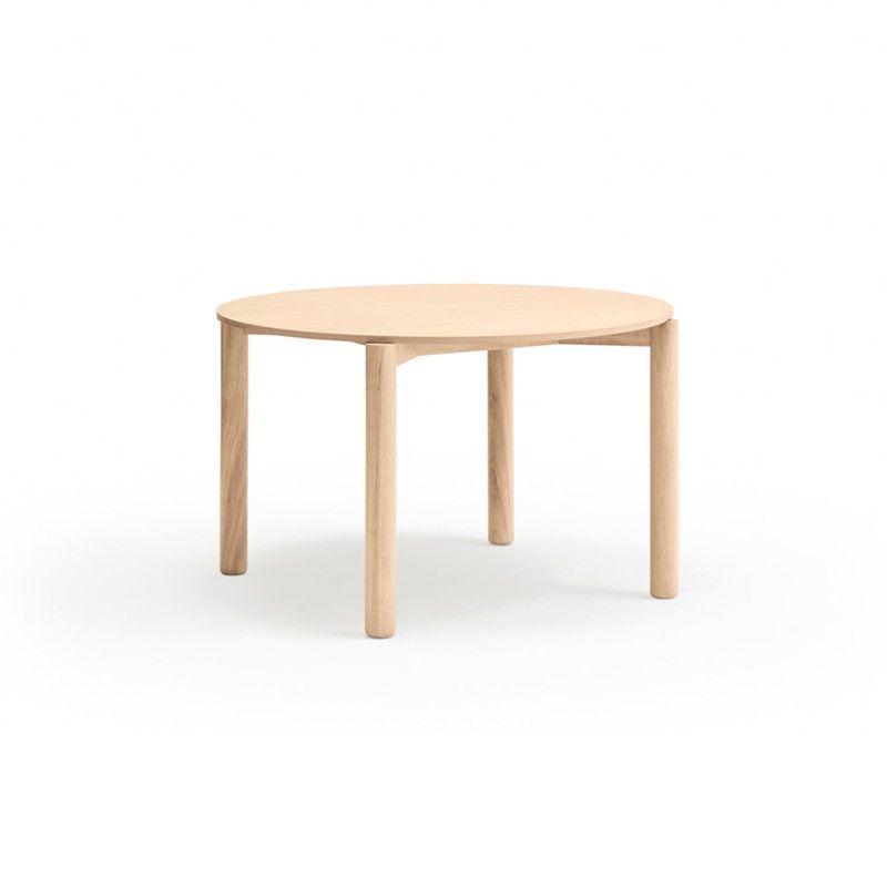 Mesa de comedor redonda de madera en color natural claro, 125,3 x 120 x 75,2 cm | Atlas