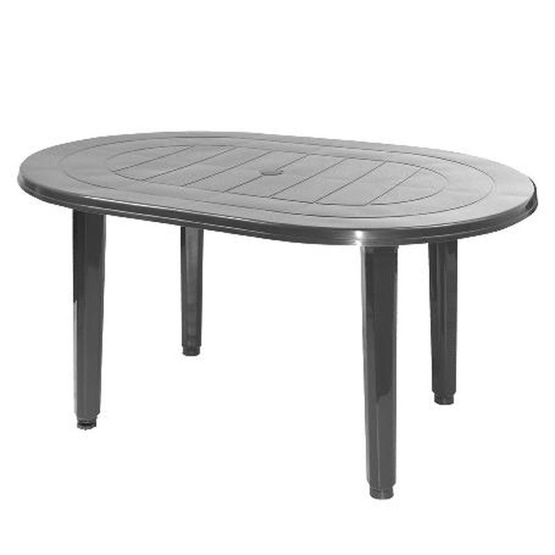 Mesa de jardín oval Antracita 130x90 cms