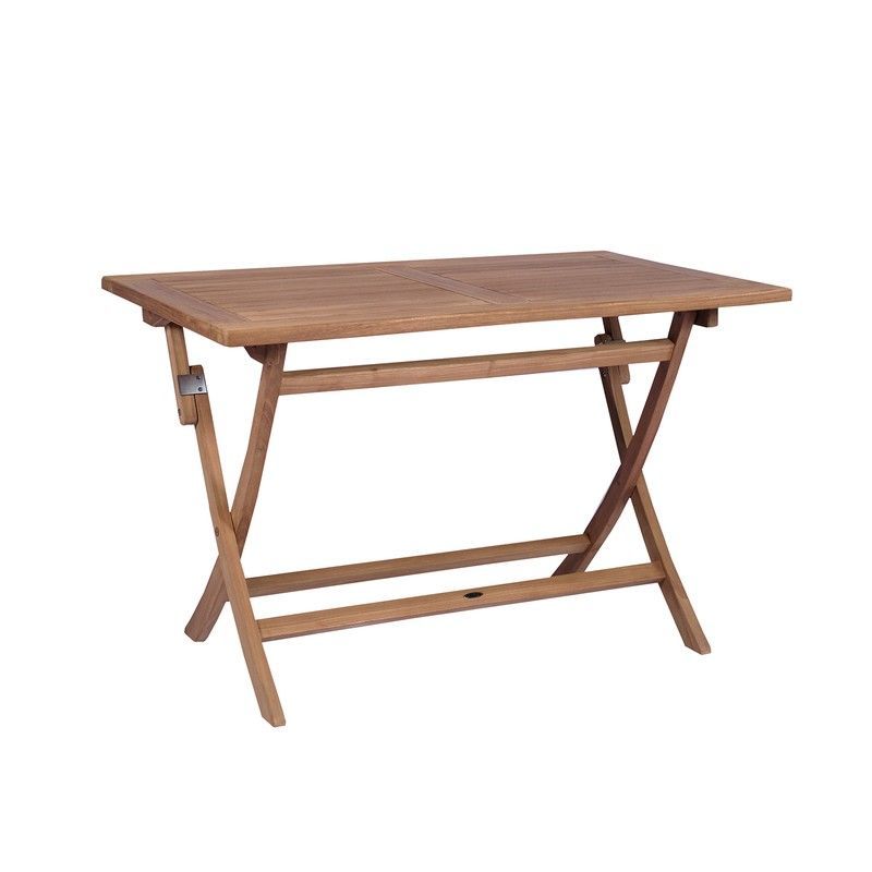 Mesa de jardín plegable de madera de teca en miel, 120 x 70 x 76,2 cm | Naga