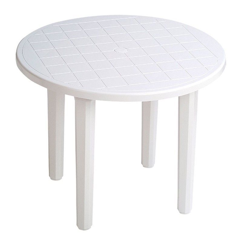 Mesa De Resina Redonda Ø 90cm. Clor Blanca
