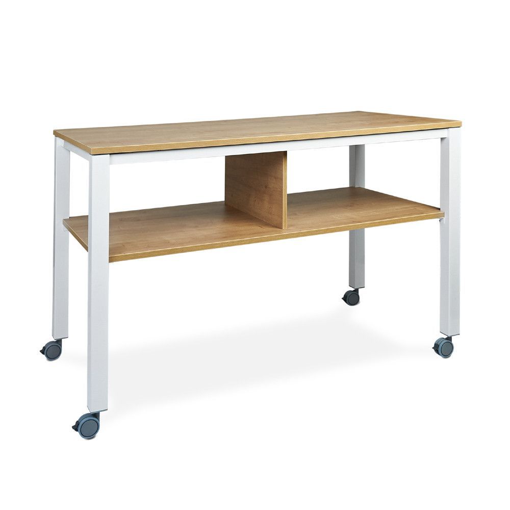 Mesa Executive 2 Niveles 160 x 80 Blanco/Roble