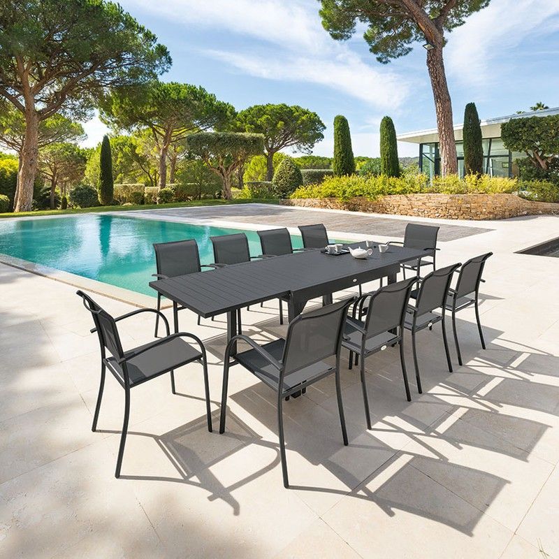 Mesa Exten.Alum. 90/180x90xh75 Cm.Graf.