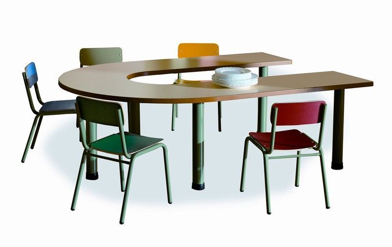 Mesa infantil de comedor en forma de U