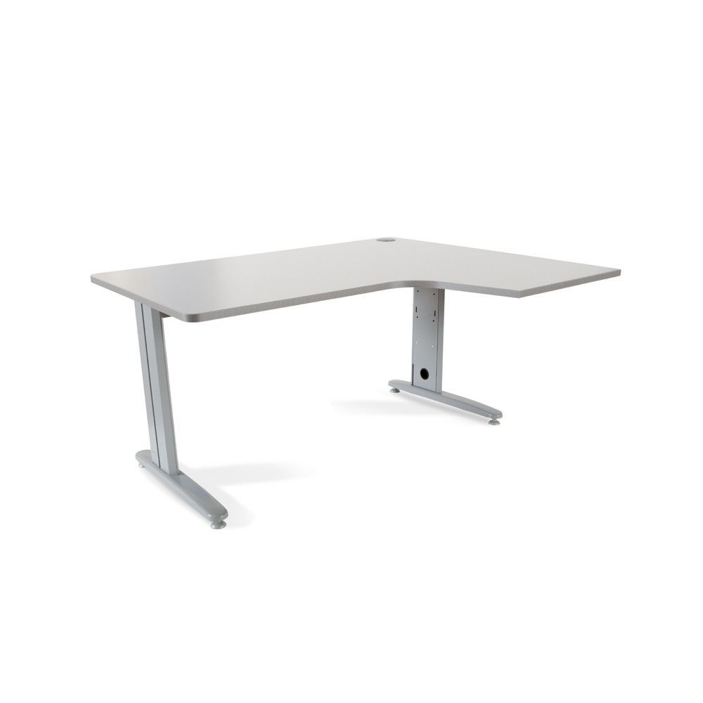 Mesa Metal Ajustable L Derecha 160 x 120 Aluminio/Gris