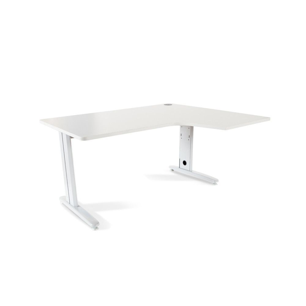 Mesa Metal Ajustable L Derecha 160 x 120 Blanco/Blanco