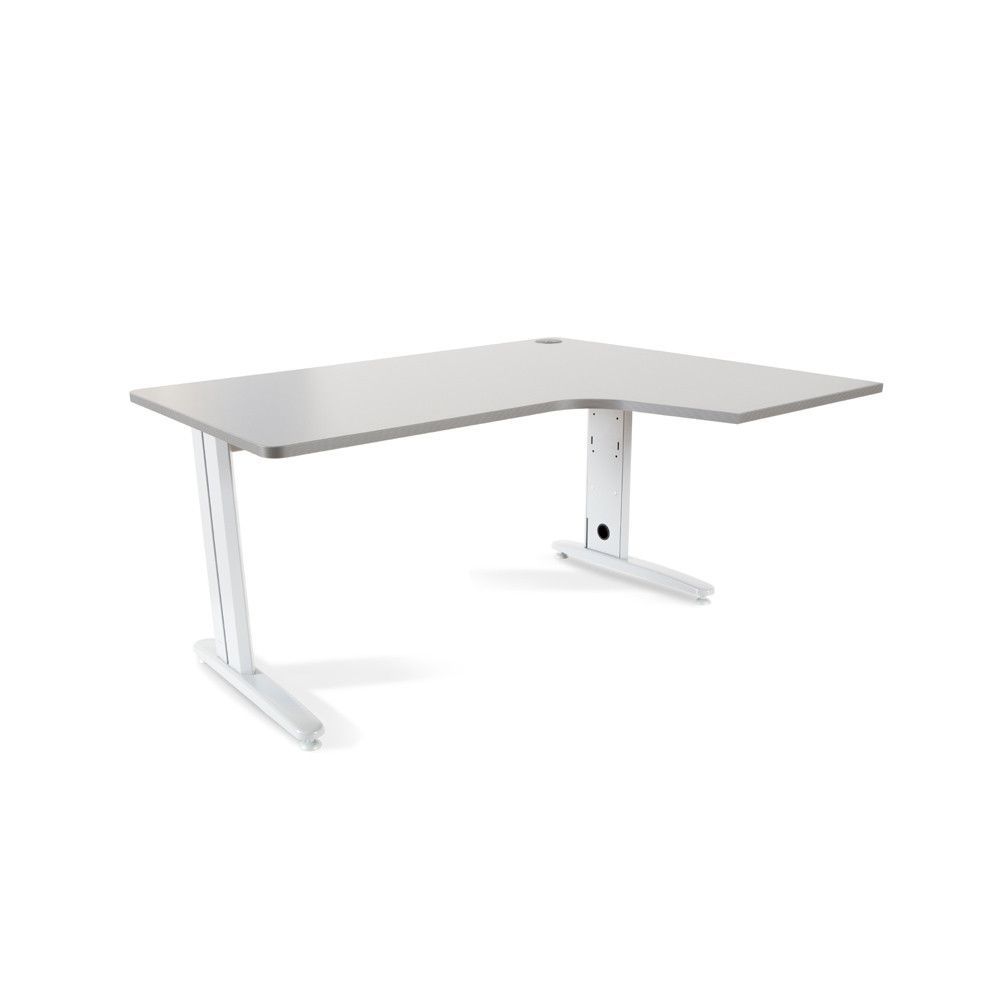 Mesa Metal Ajustable L Derecha 160 x 120 Blanco/Gris