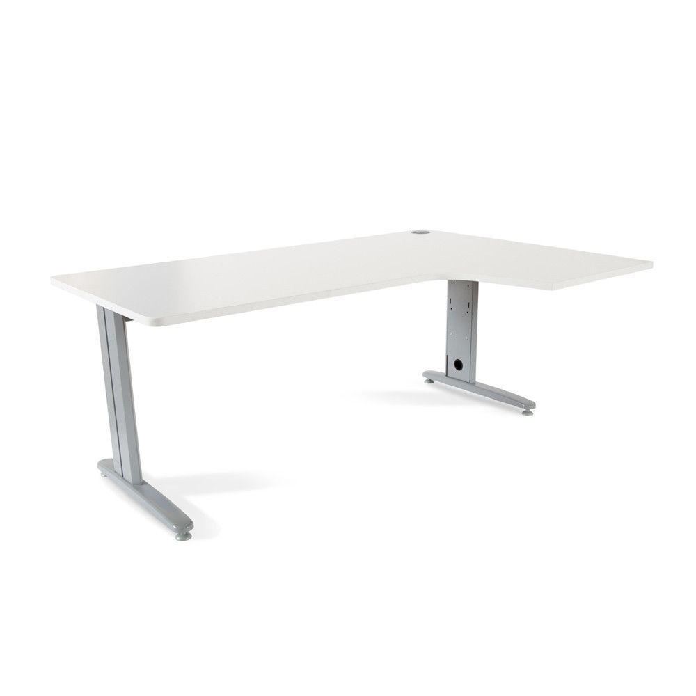 Mesa Metal Ajustable L Derecha 180 x 120 Aluminio/Blanco