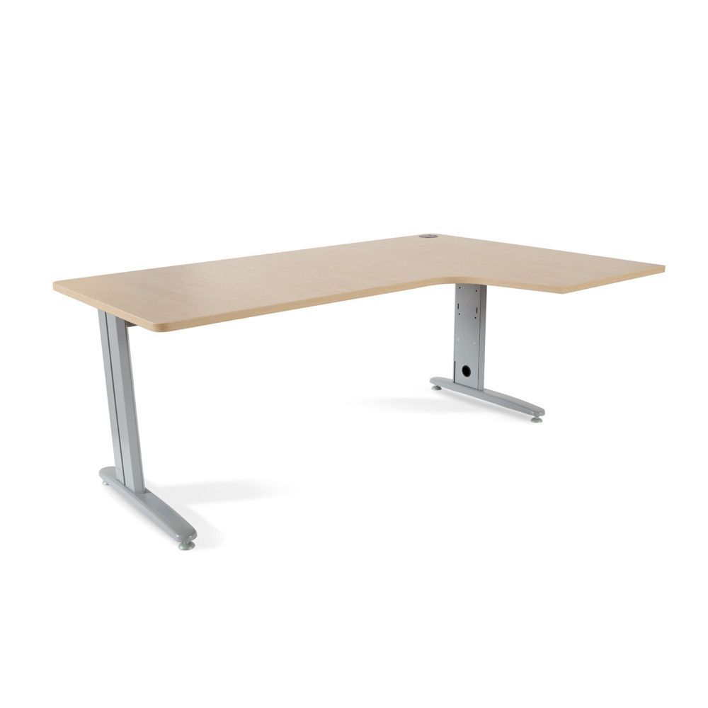 Mesa Metal Ajustable L Derecha 180 x 120 Aluminio/Haya